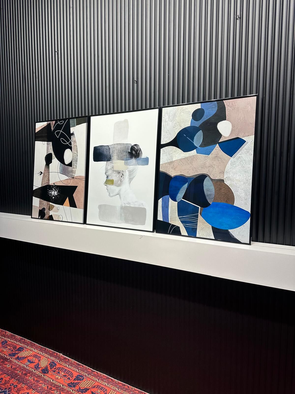 Dijital Baskılı Metal Çerçeveli Camlı Üçlü Dekoratif Tablo - Trinity