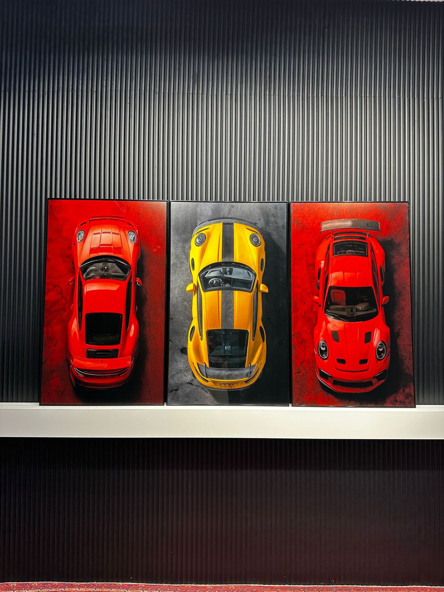 Dijital Baskılı Metal Çerçeveli Gerçek Camlı 3'lü Tablo - Asfalt Rüyası