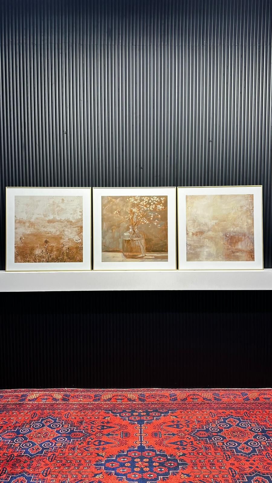 Metal Çerçeveli Gercek Camlı 3'lü Tablo - Natural Esinti