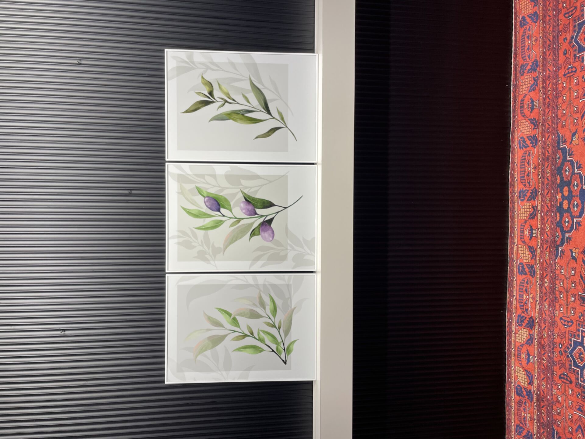 Metal Çerçeveli Camlı Botanica 3'LÜ Dekoratif Tablo Seti