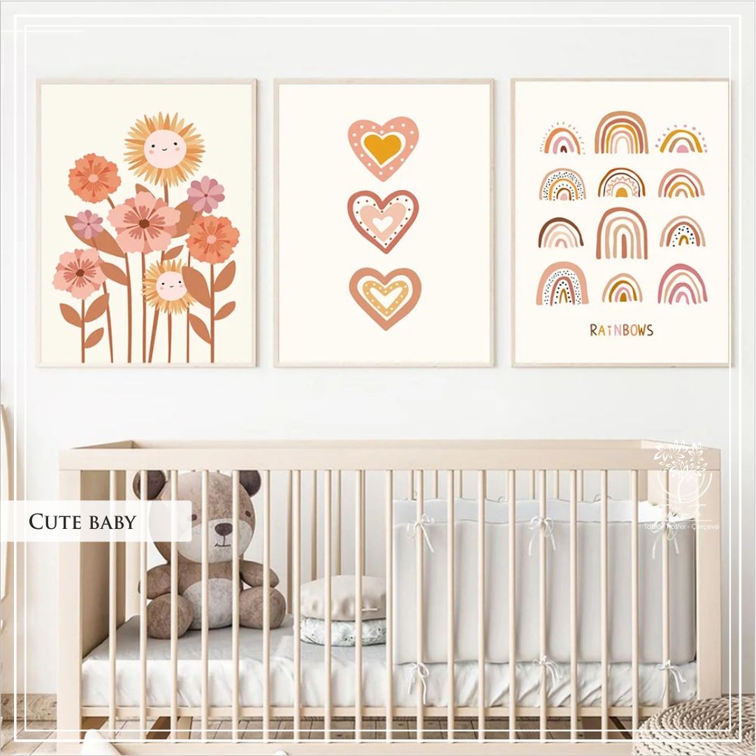 Cute Baby2  Üçlü Set Tablo