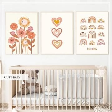 Cute Baby2  Üçlü Set Tablo