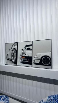 Dijital Baskılı Metal Çerçeveli Camlı Üçlü Dekoratif Tablo - Efsane 964