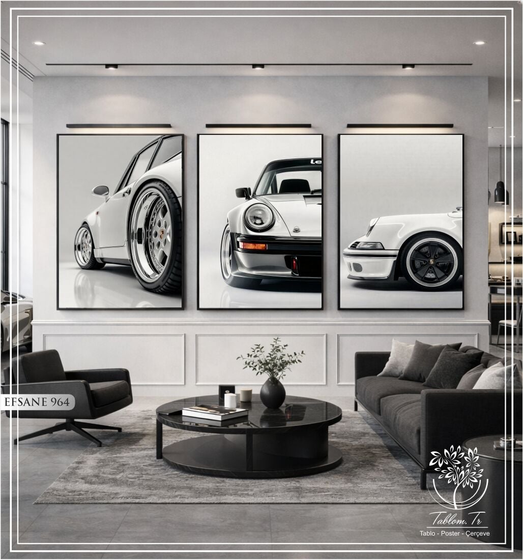 Dijital Baskılı Metal Çerçeveli Camlı Üçlü Dekoratif Tablo - Efsane 964