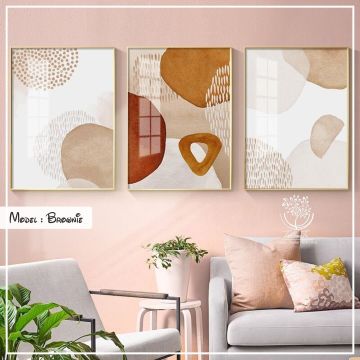 Brownie Üçlü Tablo Beyaz - 50x70 CM