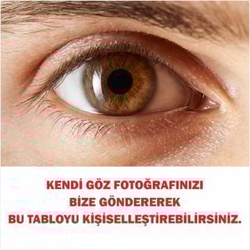 Metal Çerçeveli Camlı Paspartusuz Kişiselleştirilebilir 3'lü Göz Tablosu
