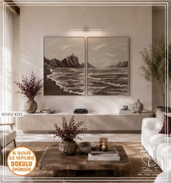 Sessiz Kıyı | El İşçiliği Dokulu Tablo 70x100 İkili