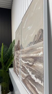 Sessiz Kıyı | El İşçiliği Dokulu Tablo 70x100 İkili