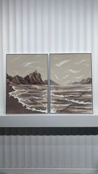 Sessiz Kıyı | El İşçiliği Dokulu Tablo 70x100 İkili