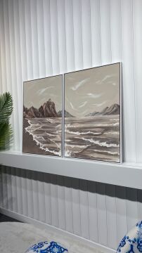 Sessiz Kıyı | El İşçiliği Dokulu Tablo 70x100 İkili