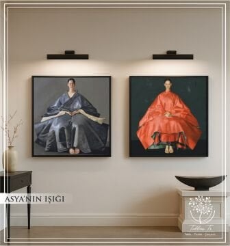 Metal Çerçeveli Gercek Camlı 2'li Tablo - Asya'nın Işığı