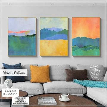 Perigord Üçlü Tablo Beyaz - 21x30 CM