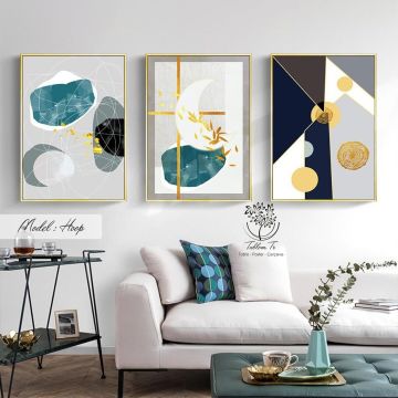 Hoop Üçlü Tablo Siyah - 70x100 CM