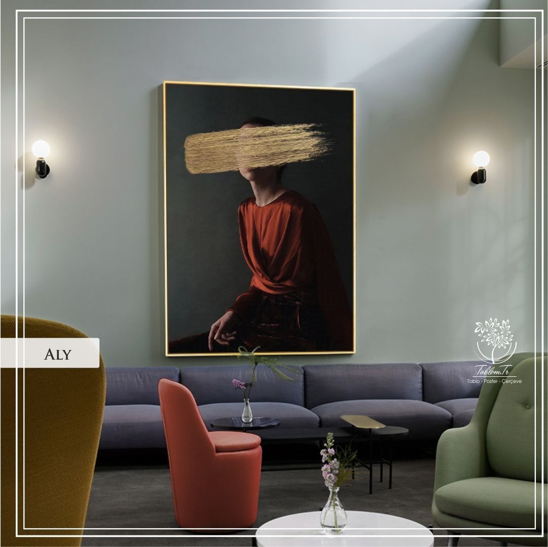 Aly3 Tekli Tablo Gold - 50x70 CM