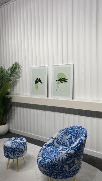 Dijital Baskılı Metal Çerçeveli Camlı İkili Dekoratif Tablo - Huzur Yaprakları