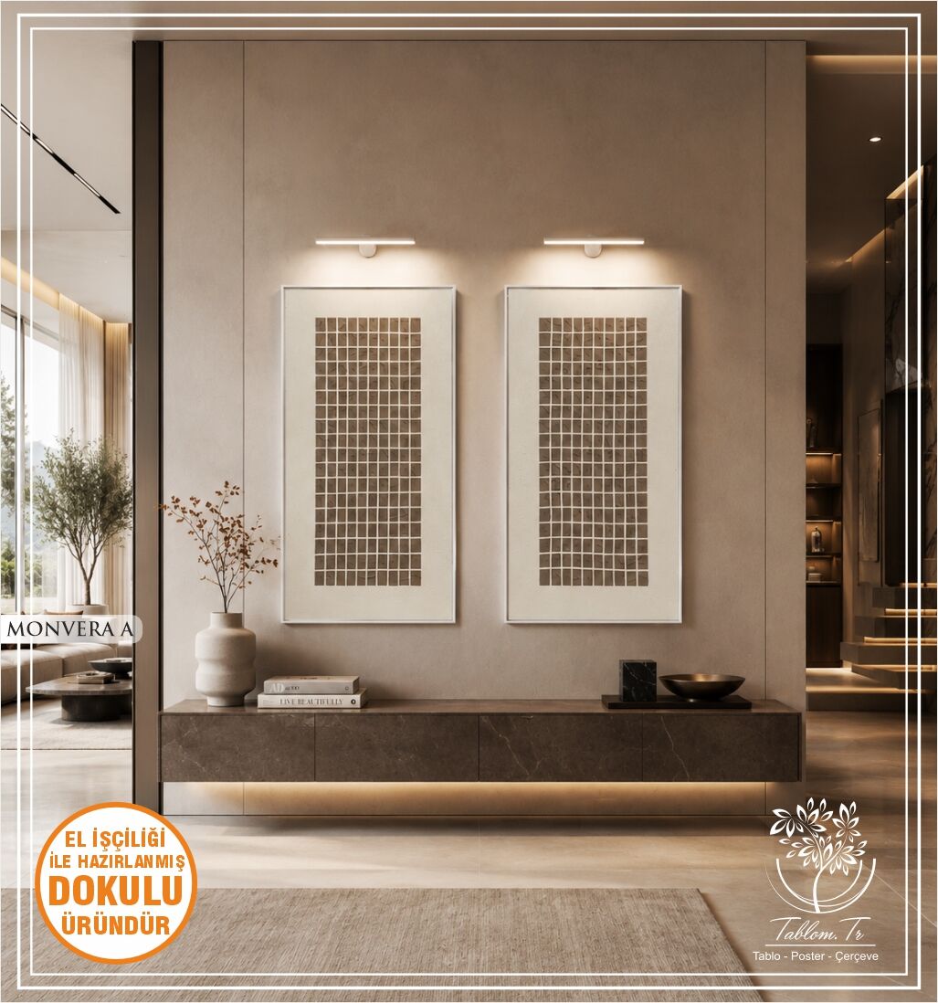 Monvera | El İşçiliği Dokulu Tablo İkili 50x90