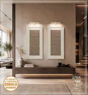 Monvera | El İşçiliği Dokulu Tablo İkili 50x90
