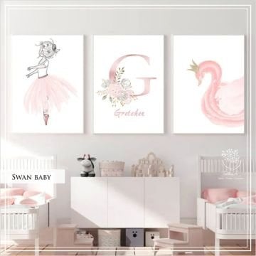Swan Baby  Üçlü Set Tablo
