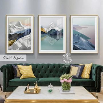 Sapphire Üçlü Tablo Gümüş - 70x100 CM