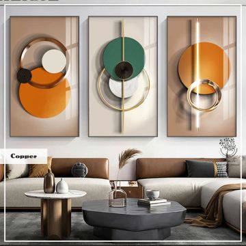 Copper Üçlü2 Tablo Beyaz - 70x100 CM