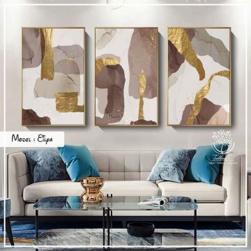 Eilya Üçlü Tablo Gümüş - 50x70 CM