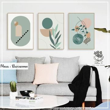 Butcherman Üçlü Tablo Beyaz - 21x30 CM