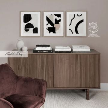 Pery Üçlü Tablo Gold - 50x70 CM