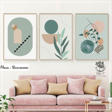 Butcherman Üçlü Tablo Gümüş - 70x100 CM