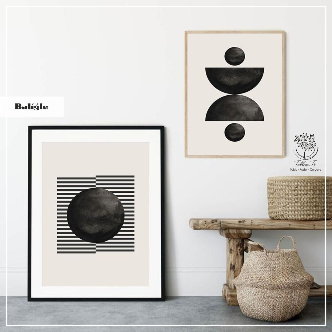 Baligle İkili Tablo Siyah - 21x30 CM
