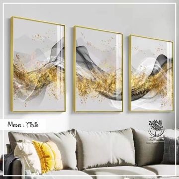 Titlin Üçlü Tablo Siyah - 30x40 CM