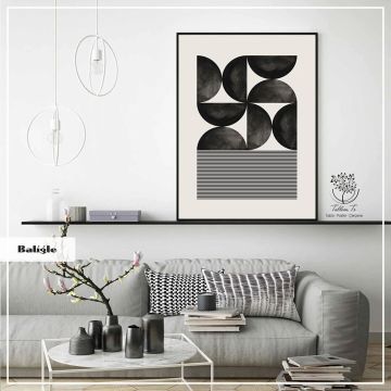 Baligle Tekli Tablo Gümüş - 50x70 CM