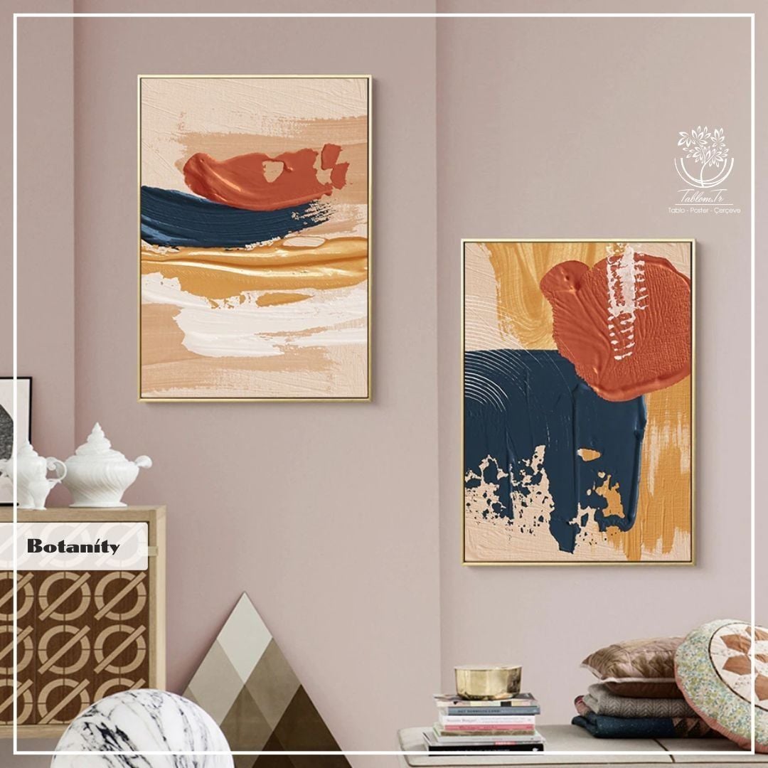 Botanity İkili Tablo Gold - 50x70 CM