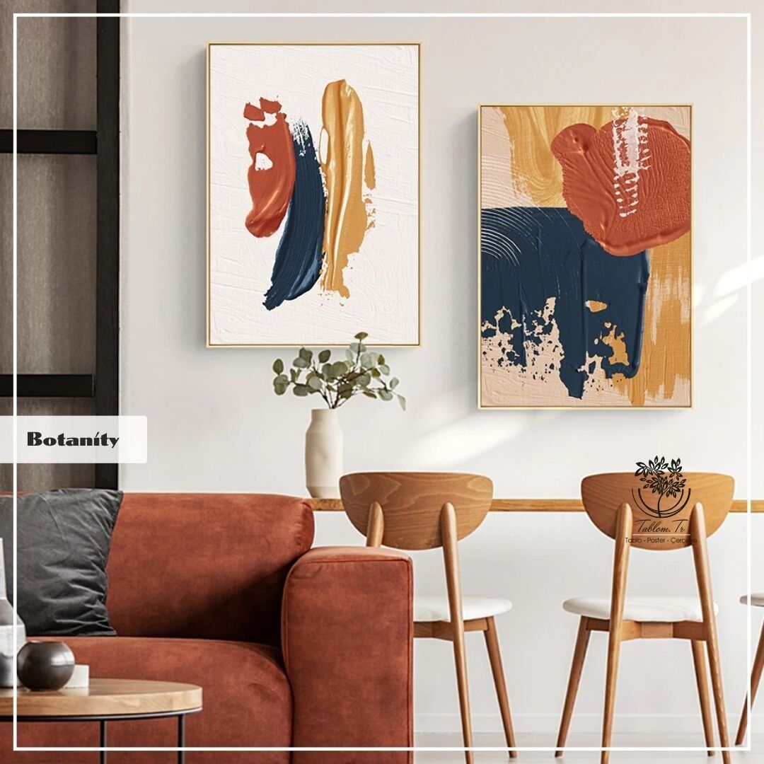Botanity İkili2 Tablo Siyah - 40x50 CM
