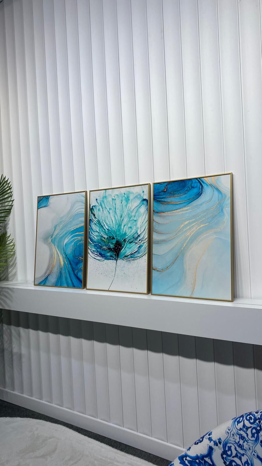 Dijital Baskılı Metal Çerçeveli Camlı Üçlü Dekoratif Tablo - Jakob