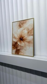 Dijital Baskılı Metal Çerçeveli Camlı Tekli Tablo - İnci Çiçeği