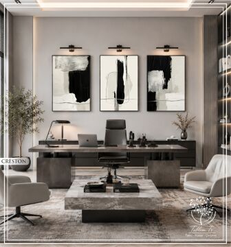 Dijital Baskılı Metal Çerçeveli Camlı Üçlü Dekoratif Tablo - Creston