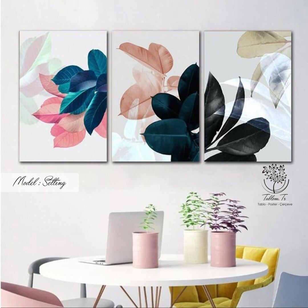 Setting Üçlü Tablo Gümüş - 70x100 CM