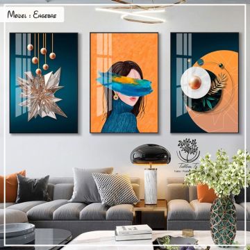 Engebre Üçlü Tablo Beyaz - 70x100 CM