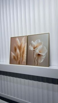 Dijital Baskılı Metal Çerçeveli Camlı İkili Dekoratif Tablo - Bohem Zerafet Model-B