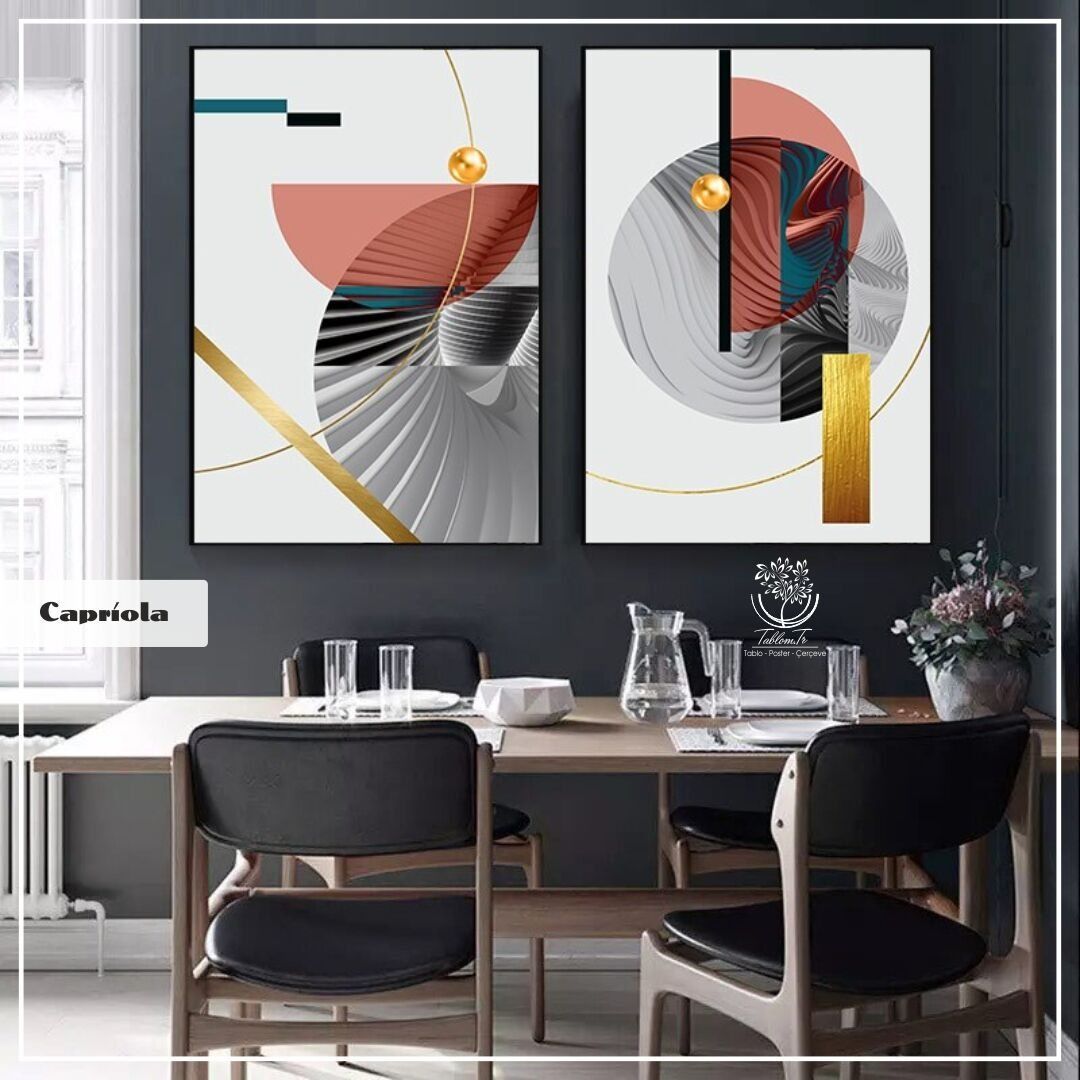 Capriola İkili Tablo Siyah - 70x100 CM