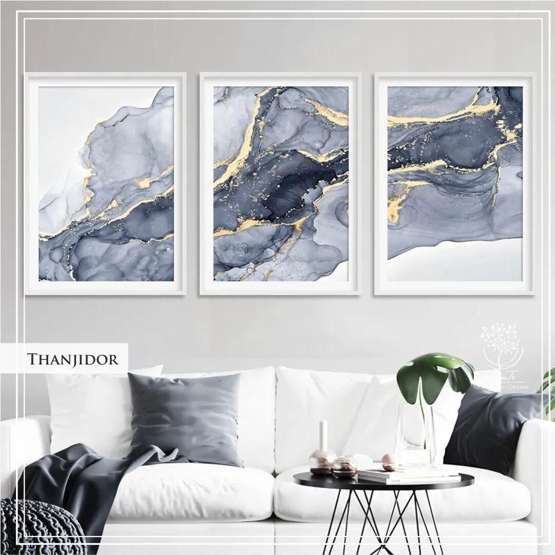 Thanjidor Üçlü Set Tablo Beyaz - 21x30 CM