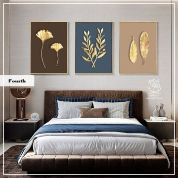Fourth Üçlü Tablo Gold - 70x100 CM