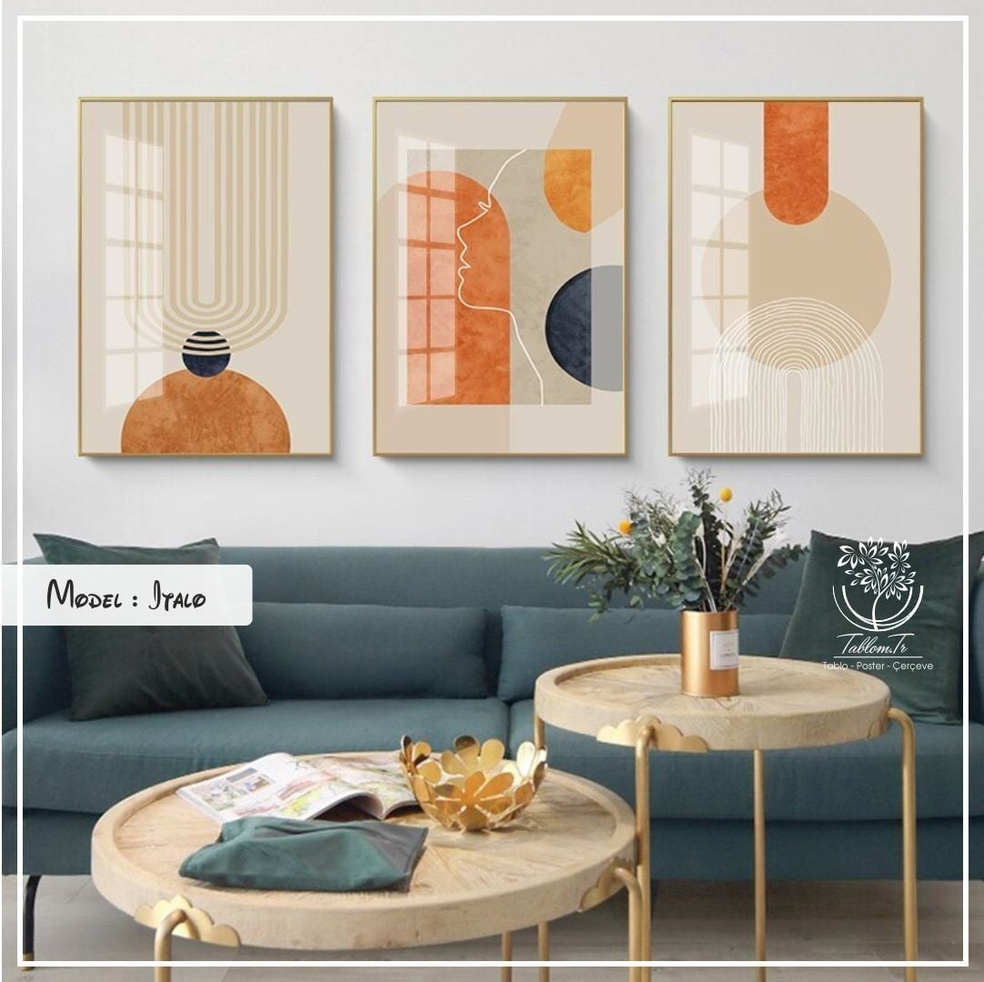 Italo Üçlü Tablo Siyah - 21x30 CM