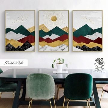 Pista Üçlü Tablo Siyah - 40x50 CM