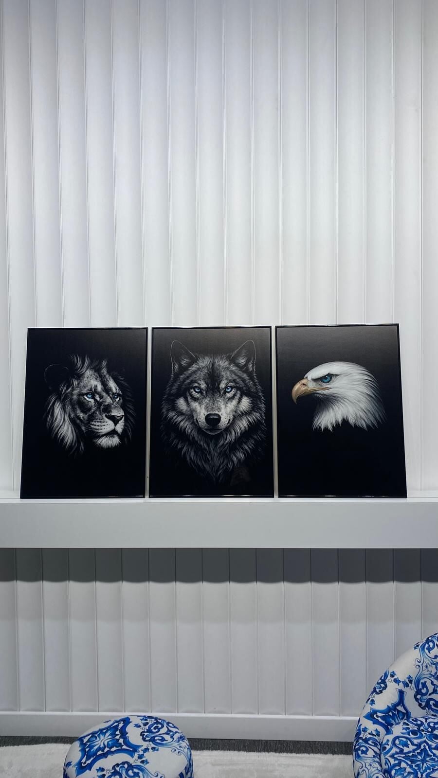 Dijital Baskılı Metal Çerçeveli Camlı Üçlü Dekoratif Tablo - Dark Dominion