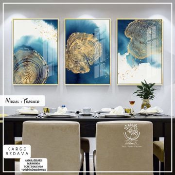 Trashco Üçlü Tablo Gümüş - 50x70 CM