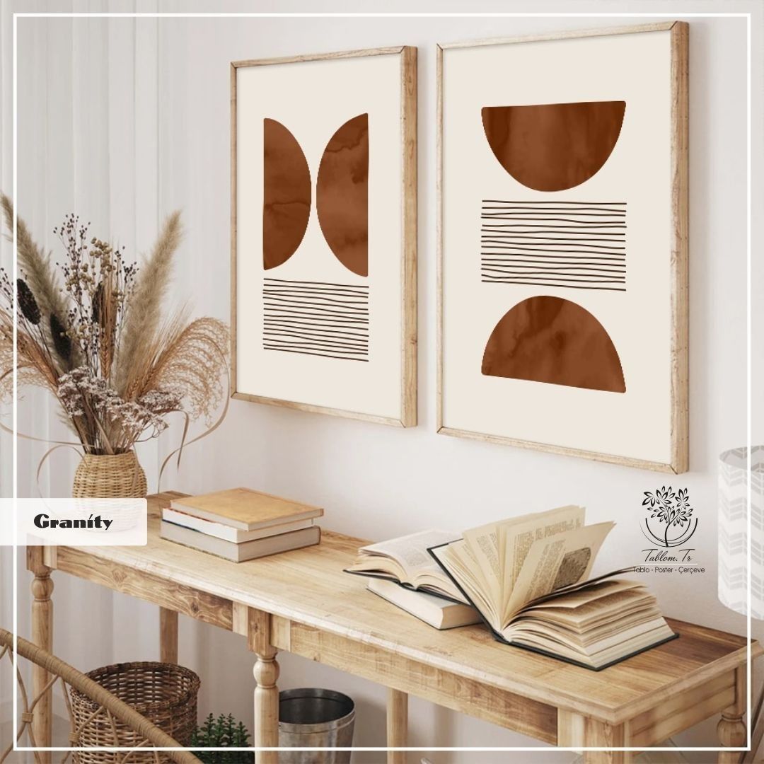 Granity İkili Set Tablo Siyah - 70x100 CM