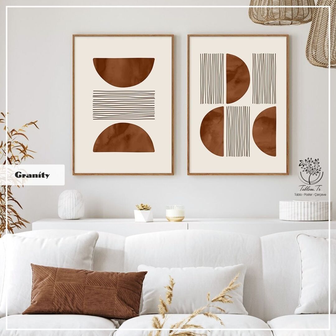 Granity2 İkili Set Tablo Beyaz - 21x30 CM