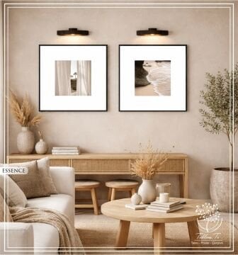 Metal Çerçeveli Gercek Camlı 2'li Tablo - Essence