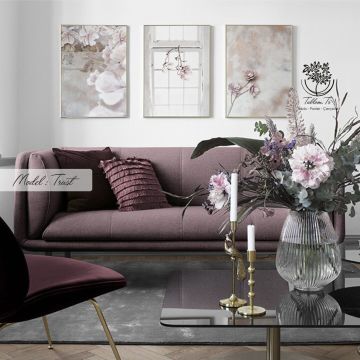 Trust Üçlü Tablo Gümüş - 70x100 CM